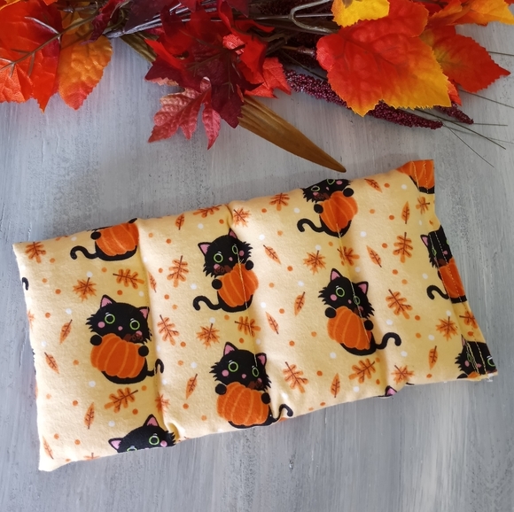 Microwavable Heating Pad Black Cat and Pumpkins Heat Pack - Picture 2 of 7
